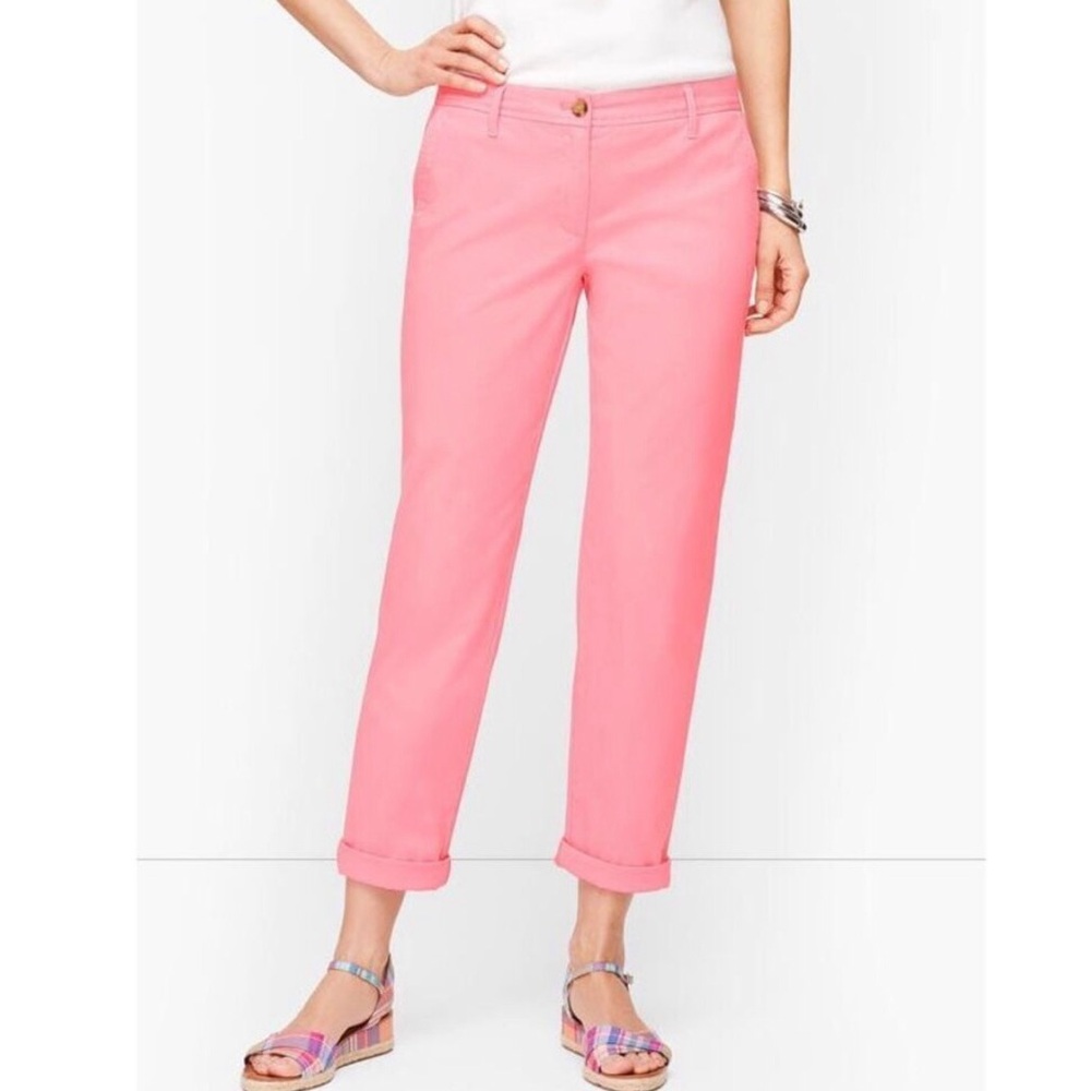 Talbots Girlfriend chino petal pink cotton blend Sz 6 Inseam 29 Rise 9 1/4 NWOT